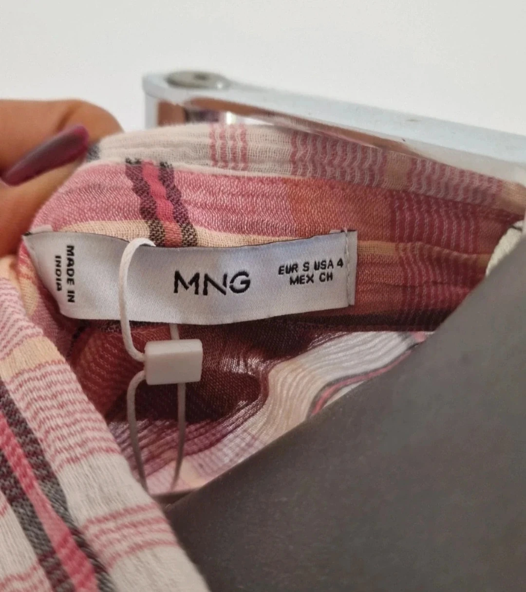 Chemise Mango à carreaux rouge/beige T36 – neuve avec étiquette (modèle rare) – photo 16